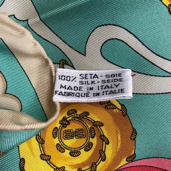 SOLD Balenciaga Vintage 100% Silk Ribbon Print Sca - Picture 8 of 8